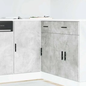 854292 vidaXL мивка база кабинет Lyon бетон сив инженерна дървесина