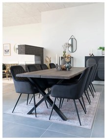 Черни тапицирани трапезни столове в комплект с подлакътници 2 бр. Harbo – House Nordic