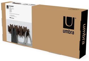 Тъмнокафява стенна закачалка от масивен бор Picket – Umbra