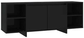 809585 vidaXL ТB шкаф, черен, 130x35x50 см, инженерно дърво