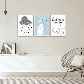 Детски картини в комплект 3 бр. 35x50 cm Sweet Dreams Little One – Wallity