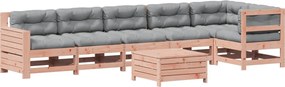 3250878 vidaXL Градински комплект с възглавници, 7 части, дугласко дърво масив