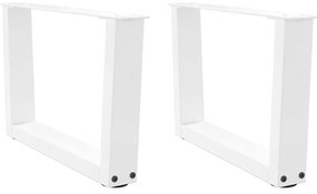 4012613 vidaXL Крака за масичка за кафе, V-образни, 2 бр., бели, 60 x (30-31,3) см, стомана