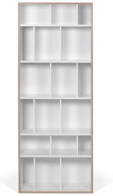Бял шкаф за книги с ръб в дървен декор 72x188 cm Group - TemaHome