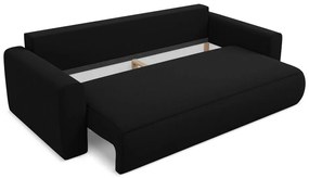 Черен кадифен разтегателен диван с място за съхранение 238 cm Kapua – Makamii