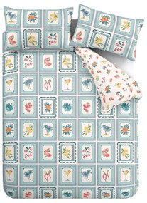 Синьо двойно спално бельо 200x200 cm Riviera Tiles – Catherine Lansfield