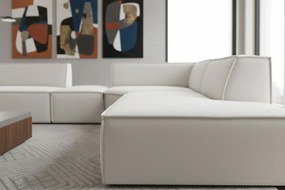 Ъглов диван Fubu L–Екрю–Десен