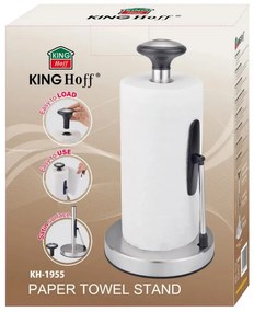 Поставка за кухненска хартия Kinghoff KH 1955, 36.5 см, Неръждаема стомана, Сребрист