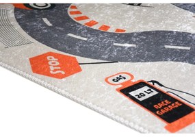 Кремаво детско килимче за игра подходящо за пране 160x230 cm Race Garage – Vitaus