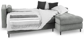 Светлосиво кадифено ъглово канапе, десен ъгъл Santo - Milo Casa