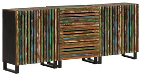 3217087 vidaXL Бюфети, 3 бр, 60x34x75 см, акациево дърво масив