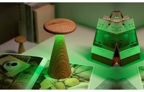 LED настолна лампа в естествен цвят с дървен абажур (височина 21 cm) Sylva – Gingko