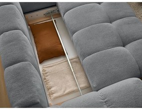 Тъмносив шенилов сгъваем/с място за съхранение ъглов диван (десен ъгъл/L форма) Everest – Bobochic Paris