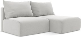 Светлосив кадифен сгъваем/с място за съхранение ъглов диван (десен ъгъл) Kalena – Makamii