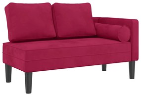 4007575 vidaXL Кушетка с възглавници, виненочервена, кадифе