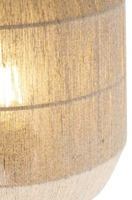 Ориенталски стенен аплик черен с въже от джута - Riki