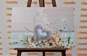Картина на платно – Винтидж сърчице и фенерчета
