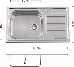 Leks POWER BB 86.1 SI Кухненска мивка за вграждане