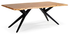 Трапезна маса с акациев плот 100x200 cm Mudri – MOME