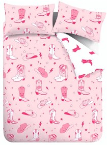 Розово двойно удължено спално бельо 230x220 cm Cowgirl Boot – Sassy B