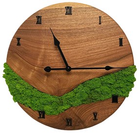 Красив дървен часовник с мъх 38cm