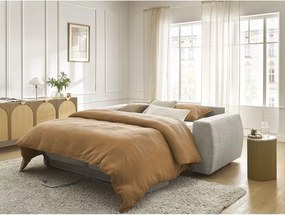 Бежов шенилов диван за ежедневно спане/сгъваем 220 cm Hugo – Bobochic Paris