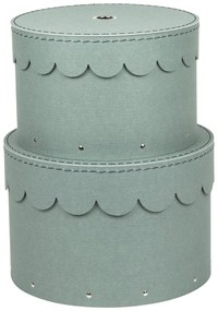 Картонени кутии за съхранение с капаци в комплект 2 бр. в цвят мента ø 26x17,5 cm Wilma – Bigso Box of Sweden