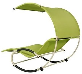 Модерен шезлонг тип легло My Garden Steel Alpha MT030017_green, 200 x 141 x 178 см