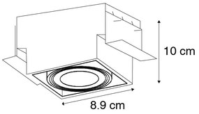 Комплект от 12 вградени прожектора бели GU10 наклоняеми без рамка - Oneon