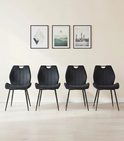 Стол Arco Velvet-Черен (4) парчета