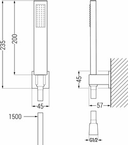 Mexen R-02 система за точков душ, бял - 785005050-20