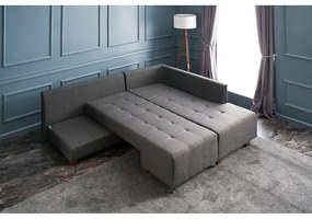 Тъмносив ъглов разтегателен диван (десен ъгъл) Manama - Balcab Home