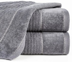 Памучна хавлия GLORY в тъмносиво с велурен кант и лъскав конец Breite: 50 cm | Länge: 90 cm