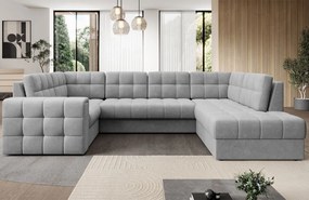 Ъглов диван Bale U-Сиво-Десен