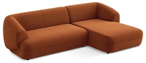 Оранжев кадифен ъглов диван (десен ъгъл) Moana – Makamii
