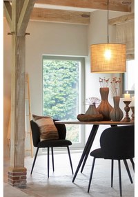 Черен тапициран трапезен стол Elyna – Light &amp; Living