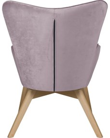 Кадифен фотьойл с табуретка лавандула Niko – Ropez