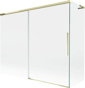 Mexen Rox L параван за вана 2-крилен плъзгащ се 190 + 80 x 150 см, прозрачен, златист - 8C9L-190-080-50-00