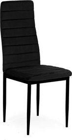 Комплект от 4 елегантни кадифени стола в черно