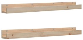 823594 vidaXL Стенни рафтове 2 бр 110x12x9 см масивно борово дърво