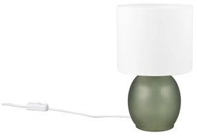 Бяло-зелена настолна лампа с текстилен абажур (височина 29 cm) Vela - Trio