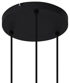 Модерен висящ полилей черен с димно стъкло 3-светлинен - Dame