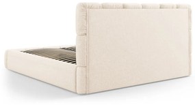 Кремаво двойно легло 180x200 cm тапицирано с място за съхранение с включена подматрачна рамка Bellis – Micadoni Home