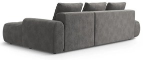Сив кадифен сгъваем/с място за съхранение ъглов диван (десен ъгъл) Linz – Cosmopolitan Design