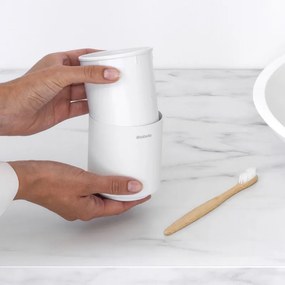 Стойка за четки за зъби Brabantia MindSet 1005685, Лесно почистване, Широк отвор, Минерално покритие, Бял