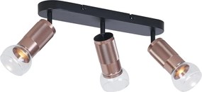 Заоблен таванен прожектор тъмен бронз 3-светлина регулируем - Veerle