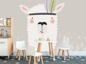 Самозалепващ тапет – Индианска лама с пера