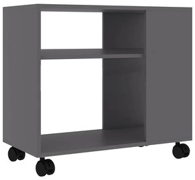 802122 vidaXL Странична маса, сива, 70x35x55 см, инженерна дървесина