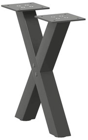 4012874 vidaXL Крака за масичка за кафе, X-образни, 2 бр., антрацит, 40x(30-31) см, стомана