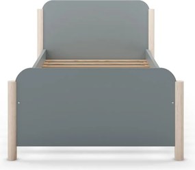 Детско легло сиво-зелено 90x190 cm от масивен бор с включена подматрачна рамка Enola – Marckeric